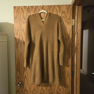 Cozy Tan Sweater Dress